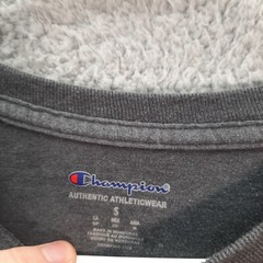 Champion Shirt Adult Small Gray Spell Out Logo Athleticwear Sports Casual Preppy