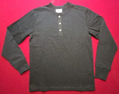 BRONSON MFG Henley T Shirt Men’s Large Black Long Sleeve Heavyweight Casual EUC