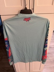 Fox Racing Motocross Graphic Long Sleeve Tee Shirt Size Medium Light Blue Multi
