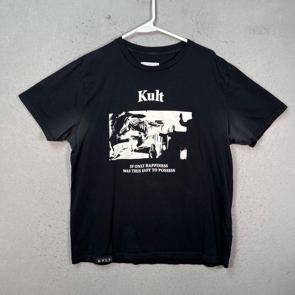 Kult Black Graphic T Shirt Size XL 100% Organic Cotton Sustainable EarthPositive