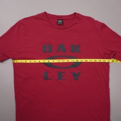 Oakley Regular Fit Short Sleeve T Shirt Mens Large Deep Red Spell Out Logo