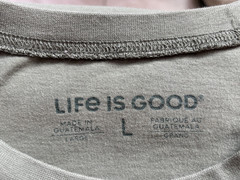 LIFE IS GOOD Men’s T Shirt Chillin’ & Grillin’ Short Sleeve Olive Green Large