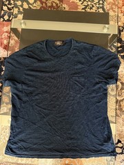 Ralph Lauren RRL Blue Indigo Jersey Pocket 2XL T-Shirt