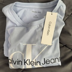 Calvin Klein Jeans Men’s Graphic Logo T-Shirt Size L Light Blue Crew Neck