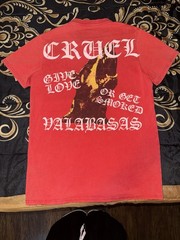 Valabasas Men’s S Red Cotton Cruel Graphic Logo Crew Neck Short Sleeve Tee