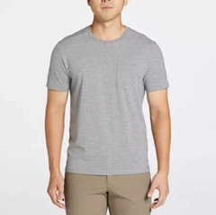 VRST ‘ MENS ‘ ESSENTIAL POCKET TEE ‘ MID GREY HEATHER ‘ SMALL – UV PROTECTION
