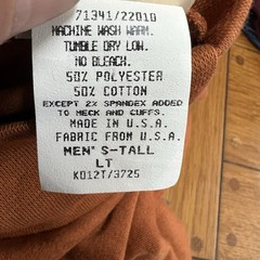 LL Bean High Neck Long Sleeve Shirt Mens Size LT Tall Amber Stretch Soft US Made