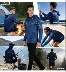 NEW 5 LOT Drizomo Fishing Swim UV Sun Protection UPF 50+ LS Shirt Hood 3XL XXXL