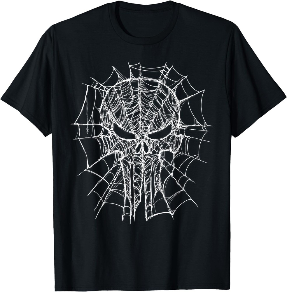 Marvel Studios Spider-Man: BND Movie 2026 Punisher Skull Web T-Shirt