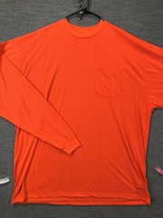 Berne Shirt Mens 4XLT Orange Long Sleeve Polyester Pocket Workwear Safety Tee