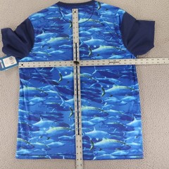 Reel Legends Shirt Mens M Blue Aquatic Camouflage Polyester Sun Protection NEW