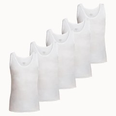 NEW 5-Pack Black White Stanfield’s Men’s Ribbed Tank S-XXL 100% Cotton FREE SHIP