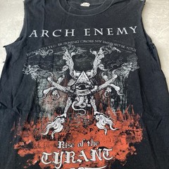 vintage 00s y2k arch enemy tour metal sweden rock band sleveless tee