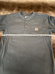 Carhartt Relaxed Fit Heavyweight Thermal Henley Shirt Men Large Gray Pocket