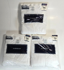 Harbor Bay White T-shirt V-Neck Lot of 6 (3x 2-packs) Size 3X Casual Male XL/DXL