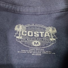 Costa Del Mar Men’s T-Shirt Logo Print Tee Long Sleeve Crew Navy Blue Medium