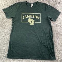 Jameson Irish Whiskey Shirt Mens Medium Green Ivory Wisconsin Promo Whisky Booze