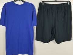 NIKE SWOOSH OUTFIT SHIRT + SHORTS SET ROYAL BLUE BLACK NEW (SIZE XL)
