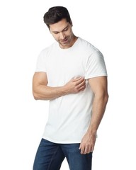Lot of 5 Gildan® 3000 White Cotton Short Sleeve T-Shirt Adult XL **NEW STYLE**