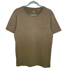 AG Adriano Goldschmied T-Shirt Mens M Brown Pocket Tee Distressed Raw Hem NEW