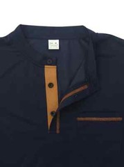 New Men’s Navy-Blue Long Sleeve Crew Neck Sports Shirt Soft Slight Stretch XL