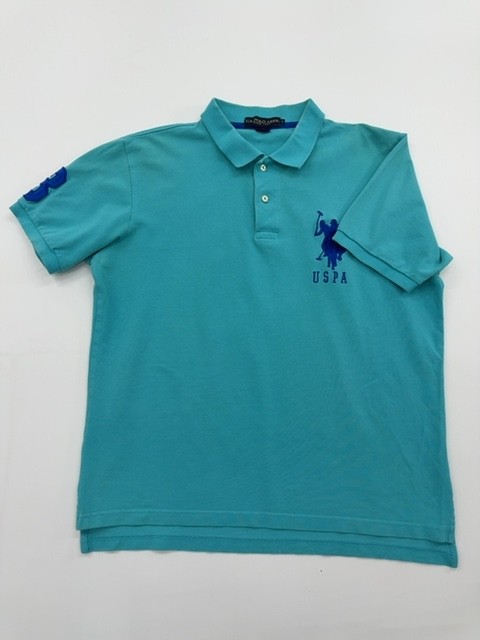 U.S. Polo Assn. Boys Turquoise Polo Shirt Size L Regular