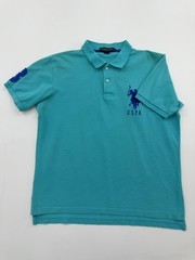 U.S. Polo Assn. Boys Turquoise Polo Shirt Size L Regular