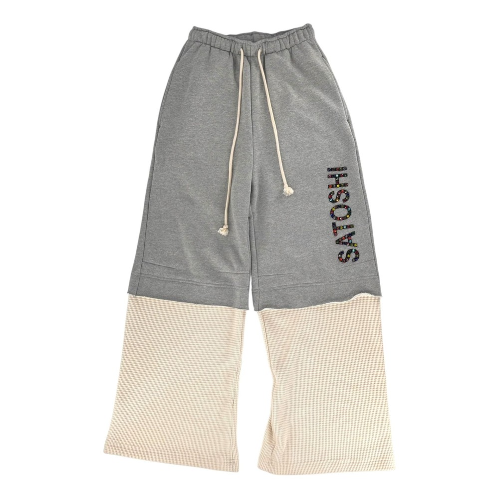 Size S Satoshi Nakamoto Double Layer Studded Sweatpants White