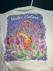Vintage 90s Coral Reef Clownfish Art T-shirt Single Stitch Size XL Dirty Laundry