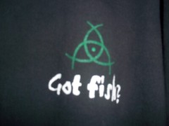 GOT FISH Speckled Trout the Rock n the Rabbi black T SHIRT Jersey SZ. L