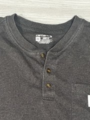 Carhartt Henley Shirt Men’s 2XL Black Loose Fit Long Sleeve Pocket Workwear
