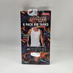 ED HARDY 6 Pack Rib Tanks A Shirt Men’s S M L XL White Cotton Stretch Prints