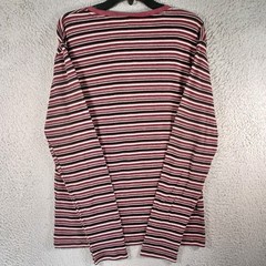Carbon Mens Multicolor Striped Long-Sleeve Shirt Size Large 1/4 Button Stretch