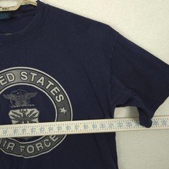 Vintage Air Force Shirt Men XL Blue Short Sleeve Cotton USA Made USAF Bayside