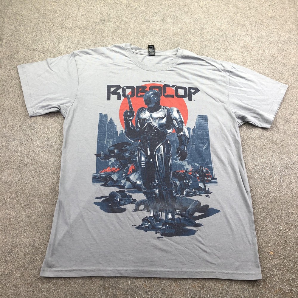RoboCop Shirt Mens Large Gray Loot Crate Movie Graphic Tee Sci-Fi Robot