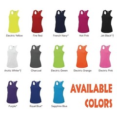 Custom Embroidered Personalised Your Text AWDis Just Cool Women’s Cool Vest Gym
