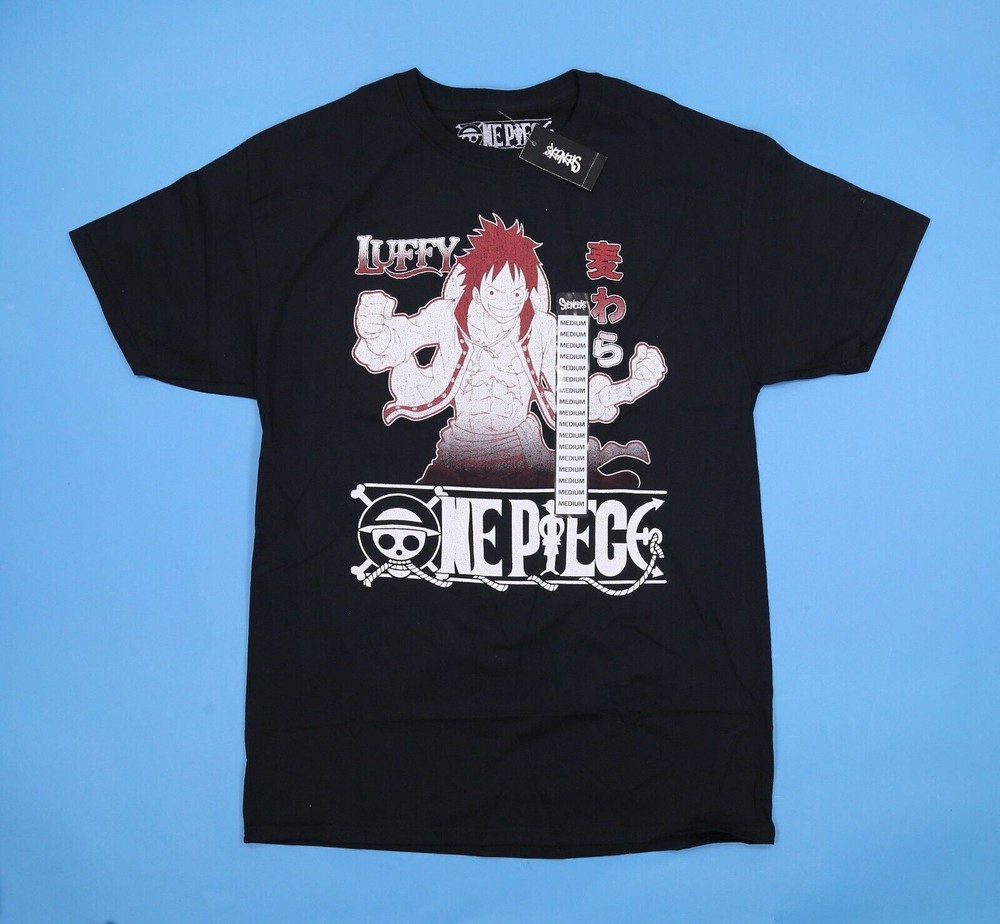 Ripple Junction Men’s Black Graphic Screen Print NEPIECE T-Shirt Medium.
