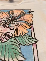 Vintage 1990’s Hawaiian Hibiscus Flower Print T-Shirt Size Large Tropical