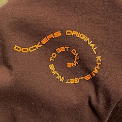 Vintage Dockers T Shirt Original Khakis Get Inline To Get Online Brown Sz M SLIM