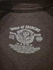 Official Sons Of Anarchy Reaper Back Patch Biker T-Shirt Size Medium B668