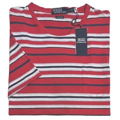 Polo Country Ralph Lauren Short Sleeve Tee T-Shirt Classic Fit Red Stripe $75