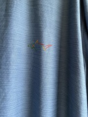 Greg Norman Play Dry Shirt XL Blue Shark Logo Performance Golf Athletic Tee