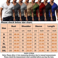 Mens Summer Tops Short Sleeve Muscle T Shirt Men Slim Fit V Neck Blouse Work Tee
