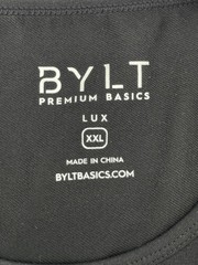 BYLT Premium Basics LUX Mens 2XL Black Stretch Crew Neck T-Shirt Tee Casual