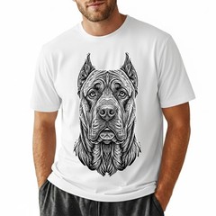 Cane Corso T-Shirt Line Art Dog Portrait Mastiff Lover Graphic Tee Shirt S-5XL