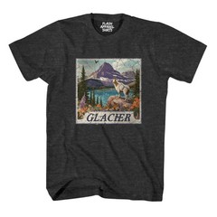 Glacier National Park Shirt Montana Stamp T Shirt Camping Hiking Wildlife Nature