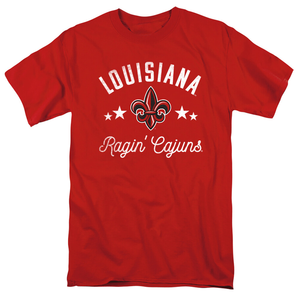 University of Louisiana at Lafayette Adult T-Shirt Ragin’ Cajuns, Red, S-5XL