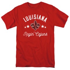 University of Louisiana at Lafayette Adult T-Shirt Ragin’ Cajuns, Red, S-5XL