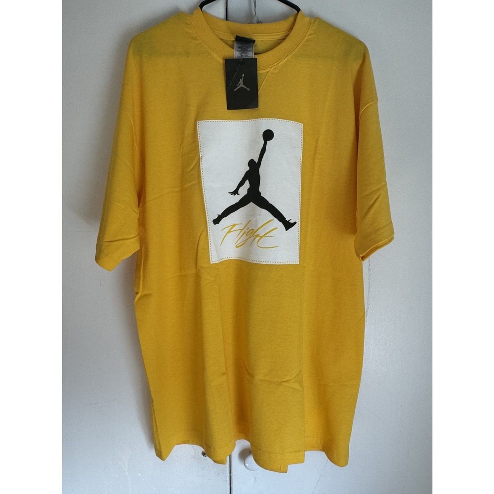 Nike Air Jordan Jumpman Flight T-Shirt Men’s Yellow Gold Short Sleeve NWT