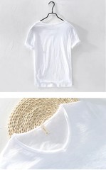 2026 New Mens T Shirt Pure Color V Collar Short Sleeved Tops Tees Men T-Shirt.